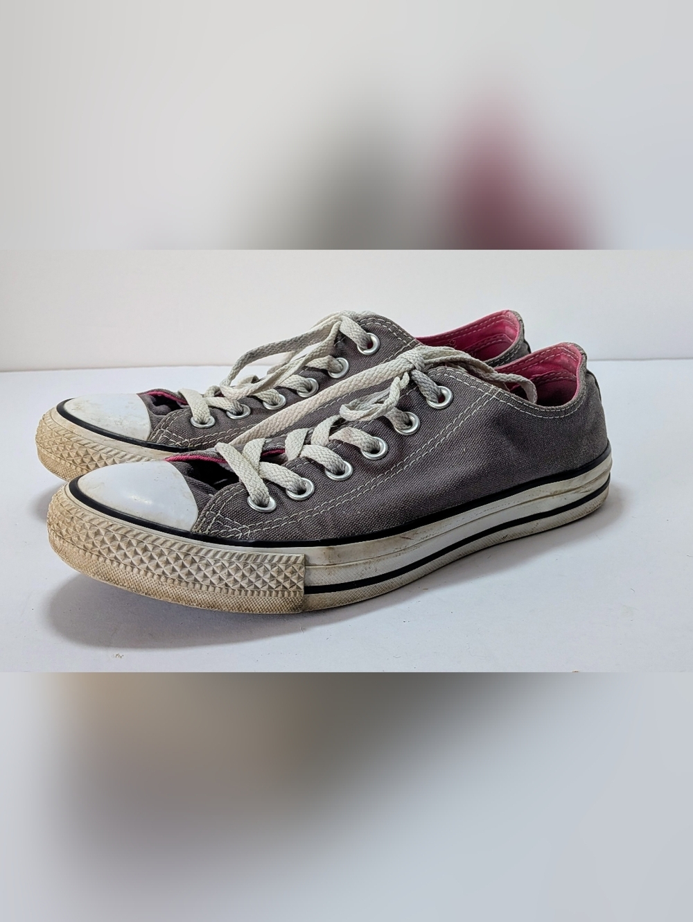 Converse Chuck Taylor All Star Double Tongue Grey Pink Low Top Women’s 7.5 - Picture 3 of 5